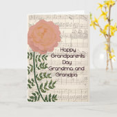 Kaart op de dag van de grootouder met Roos en muzi (Gele Bloem)