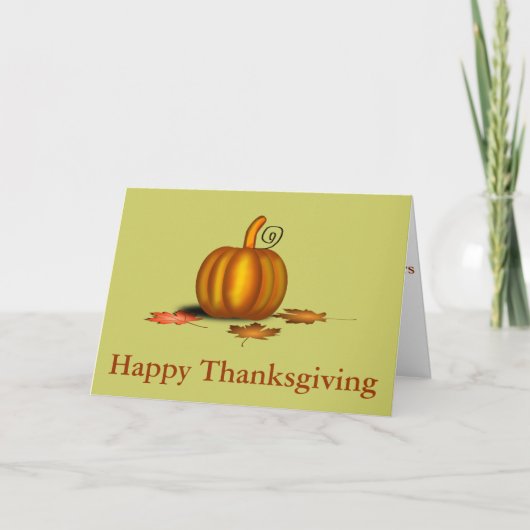 Kaart op de dag van de Thanksgiving met pompoen (Voorkant)