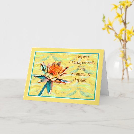Kaart op de dag van grootouders voor Mamaw en Papa (Gele Bloem)