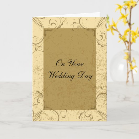 Kaart op de dag van het huwelijk in nood en legant (Gele Bloem)