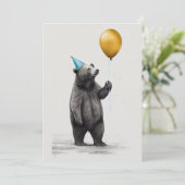 Kaart op de geboorte met Beer Vat Wenskaart (Staand voorkant)