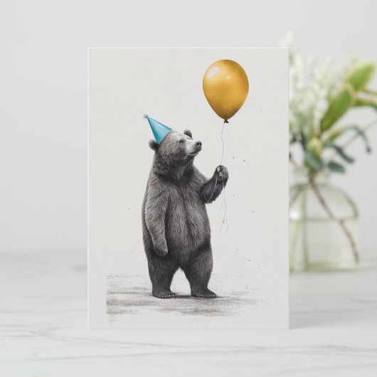 Kaart op de geboorte met Beer Vat Wenskaart (Staand voorkant)