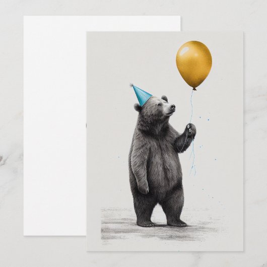 Kaart op de geboorte met Beer Vat Wenskaart (Voorkant / Achterkant)