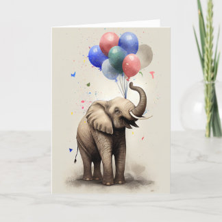 Kaart op de geboorte met Elephant Folded Wenskaart