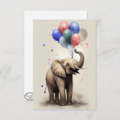 Kaart op de geboorte met olifant Flat Wenskaart (Voorkant / Achterkant)