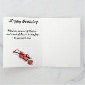 Kaart op de geboorte Violin & a Roos (Binnen)