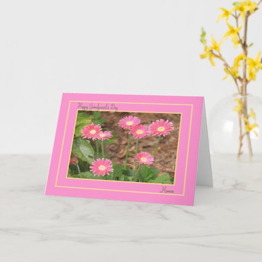Kaart op de grootouderdag voor Mamaw met roze dage (Gele Bloem)