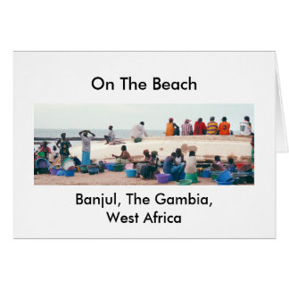 Kaart, "Op de strand, Banjul, Gambia, West-Afrika"