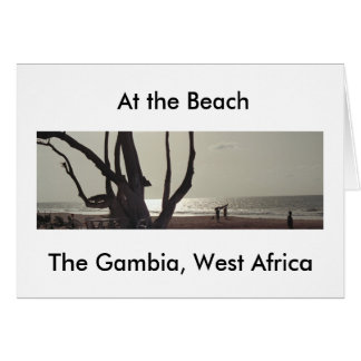Kaart, "Op de strand, Gambia, West-Afrika"