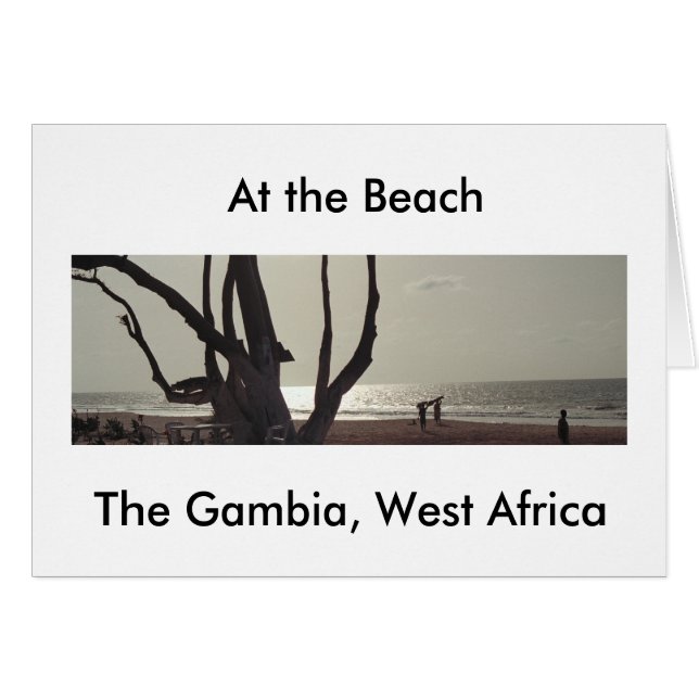 Kaart, "Op de strand, Gambia, West-Afrika" (Voorkant Horizontaal)