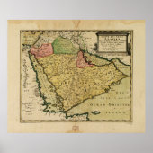 kaart op het Arabisch schiereiland (1654) Poster (Voorkant)
