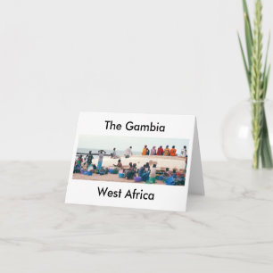 Kaart, "op het Strand, Gambia, West-Afrika " Kaart