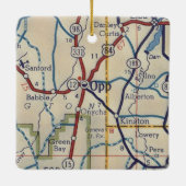  kaart Opp Alabama Keramisch Ornament (Achterkant)