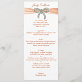 Kaart Oranje Diamond Bow Wedding Menu (Voorkant)