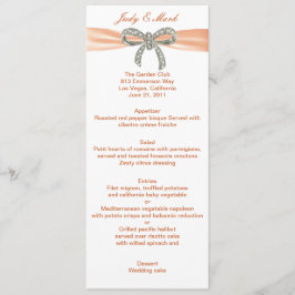 Kaart Oranje Diamond Bow Wedding Menu