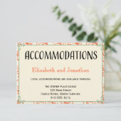 Kaart Oranje en Blauwgroen Rustic Wedding Accommod (Staand voorkant)