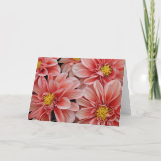 Kaart, Oranje-rode Dahlia #4 Kaart