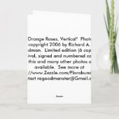 Kaart, Oranje Rozen, verticaal Kaart (Achterkant)