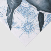  kaart Orca Blue Compass Tissuepapier (Detail)