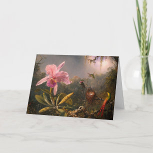 Kaart: Orchidee en kolibries Feestdagen Kaart
