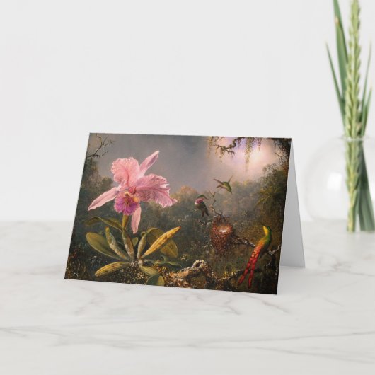 Kaart: Orchidee en kolibries Feestdagen Kaart (Voorkant)