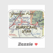  kaart orkaan Utah Sticker (Vel)