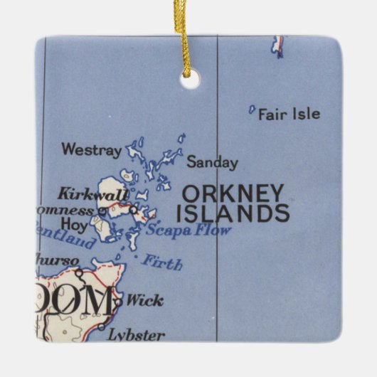 kaart Orkney Islands Keramisch Ornament (Voorkant)