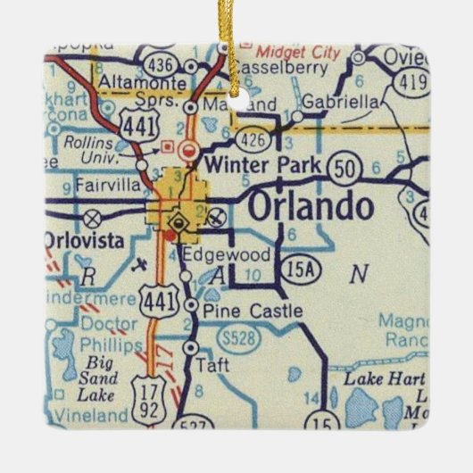 kaart Orlando Keramisch Ornament (Voorkant)