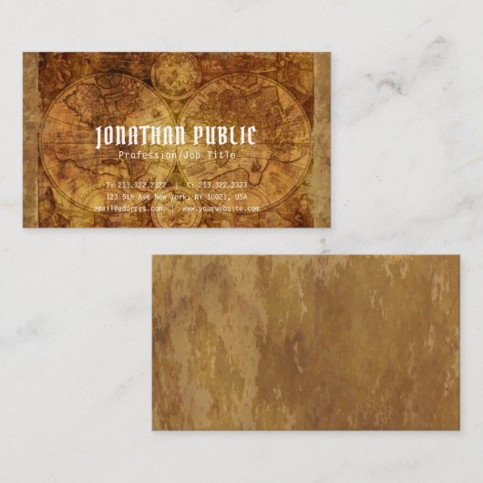  kaart Oude look Professional Extra Thick Luxe Visitekaartje (Voorkant / Achterkant)