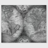 kaart oude wereld cadeaupapier (Vlak)