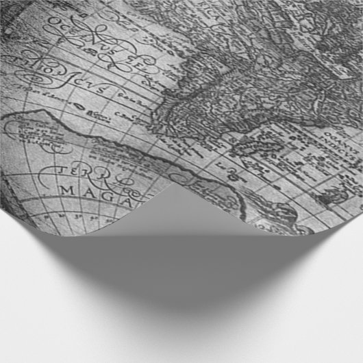 kaart oude wereld cadeaupapier (Hoek)