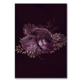 Kaart Paars en Roos Gold Peony Floral Table Number (Achterkant)