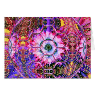 Kaart: paars, roze prachtig, vrolijk floreel werel