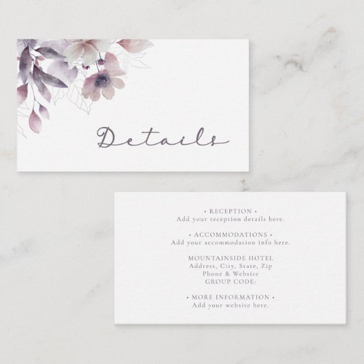 Kaart Paarse bruiloft (Voorkant / Achterkant)