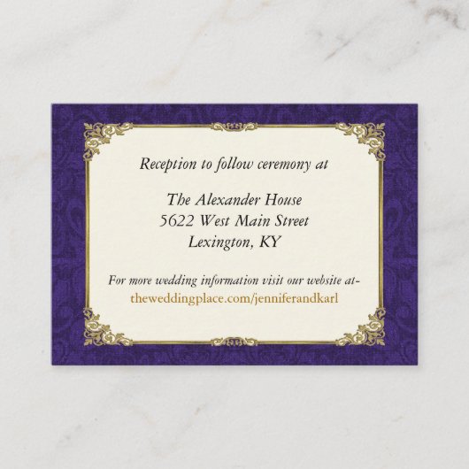Kaart Paarse en  Gold Wedding Enclosure (Voorkant)