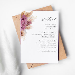 Kaart Paarse Floral Boho - Details Enclosure