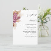 Kaart Paarse Floral Boho - Details Enclosure (Staand voorkant)