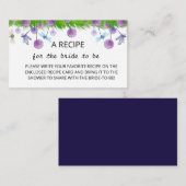 Kaart Paarse Floral Recipe Enclosure (Voorkant / Achterkant)