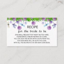 Kaart Paarse Floral Recipe Enclosure
