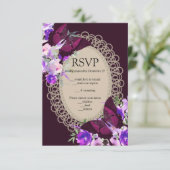 Kaart Paarse gelaatsma Glamoureus RSVP Enclosure (Staand voorkant)