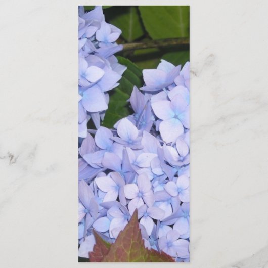 Kaart Paarse hydrangeas Wedding Menu (Achterkant)