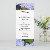 Kaart Paarse hydrangeas Wedding Menu (Staand voorkant)