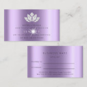 Kaart Paarse lavender Sparkly Lotus9 (Voorkant / Achterkant)