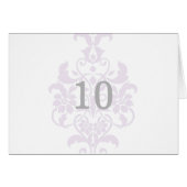 Kaart Paarse subtle Damask Table Number (Voorkant Horizontaal)
