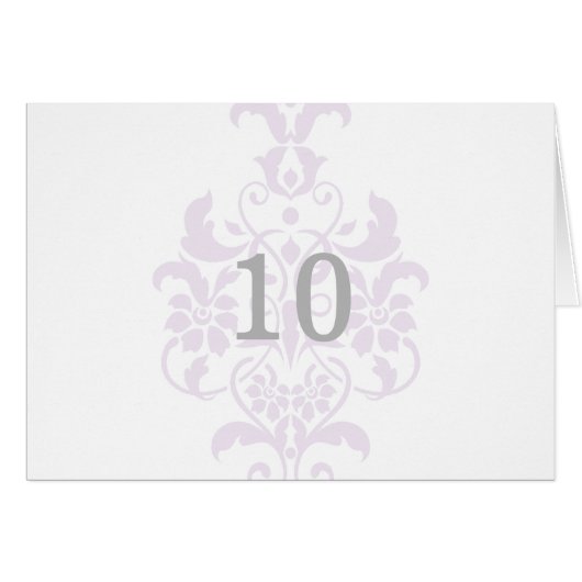 Kaart Paarse subtle Damask Table Number (Voorkant Horizontaal)