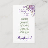 Kaart Paarse vrijgezellenfeest Wishing well Enclos (Voorkant)