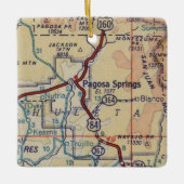  kaart Pagosa Springs Keramisch Ornament (Voorkant)