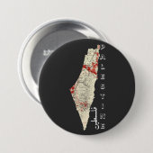 kaart Palestina Arabische kalligrafie Ronde Button 7,6 Cm (Voorkant /achterkant)