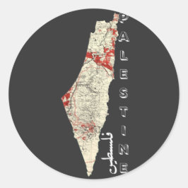 kaart Palestina Arabische kalligrafie Ronde Sticker