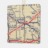  kaart Pampa TX Keramisch Ornament (Links)